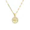 Wholesale PVD Coated Cross Tree Stainless Steel Copper Casual Simple Style Waterproof Non Tarnish Titanium Steel Pendant Necklace