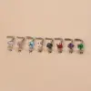 1 Piece 316L Stainless Steel Zircon Nose Rings & Studs Geometric Waterproof Non Tarnish Surgical Steel