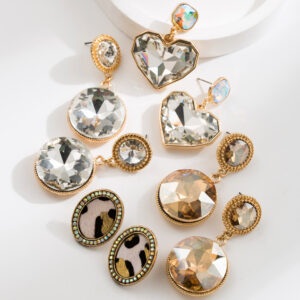 oly-06cc8f4fe400a3cc65487e2b8a157274 Wholesale Korean fashion high-end crystal love geometric earrings temperament leopard diamond earrings fashion sparkling ball earrings