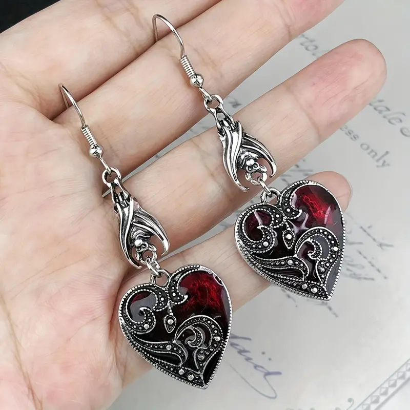 Wholesale Women's Alloy Gothic Dark Bat Earrings