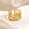 Wholesale PVD Coated 18K Gold Plated Star 304 Stainless Steel Simple Style Waterproof Non Tarnish Rings
