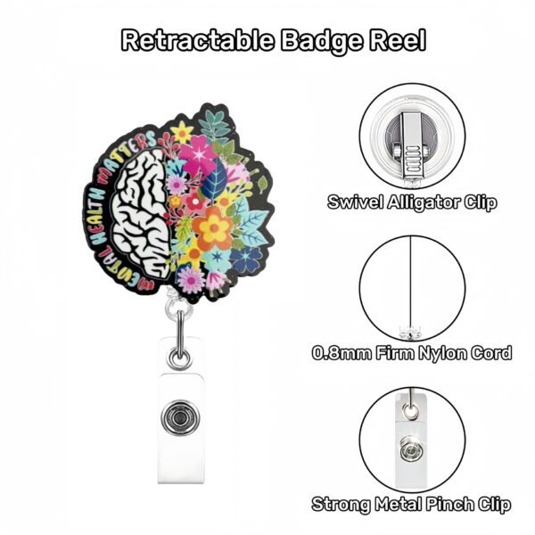 Wholesale Cross-border Hot-selling Rainbow Acrylic DIY Creative Teachers and Students Medical Telescopic ID Buckle Badge Clip Easy Pull Buckle