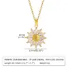 Wholesale Fashion Flower 201 Stainless Steel Inlay Zircon Pendant Necklace