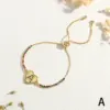 Wholesale Copper 18K Gold Plated Elegant Romantic Sweet Letter Heart Shape Inlay Zircon Bracelets