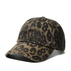 Brown leopard print baseball cap / M (56-58cm) adjustable