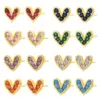 Wholesale Simple Style Heart Shape Copper Inlay Zircon Ear Studs 1 Pair