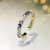 Wholesale Electroplating Golden Plated Eye Copper Fashion Enamel Rings