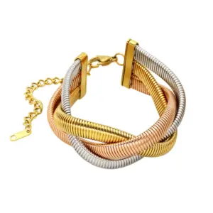 Ck799 Twist (Gold-Steel-Rose Gold) Bracelet 8mm