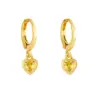 Wholesale Fashion Heart Copper Artificial Gemstones Copper Earrings