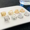 Wholesale 1 Piece Simple Style Geometric Plating Inlay Copper Rhinestones Gold Plated Silver Plated Ear Cuffs