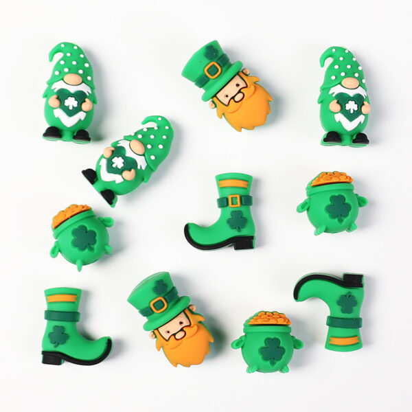 Wholesale Clover 3D Silicone Beads, St. Patrick's Day Ornamental Beads (Focal Beads)