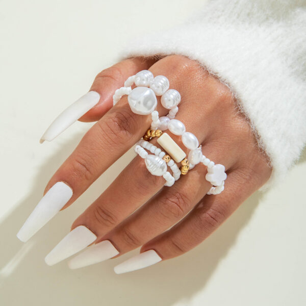 Wholesale Geometric irregular fashion ring set