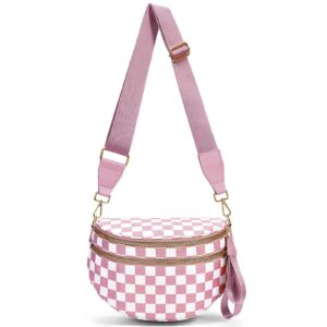 Pink and white checkered / 28*11*22cm