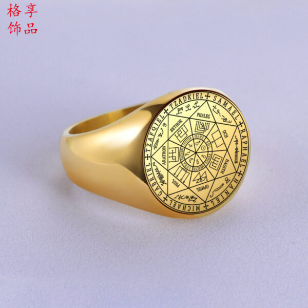 Wholesale European and American Cross-Border Resource New Seven-Pointed Star Titanium Steel Men's Ring Star Personalized Trendy Ring