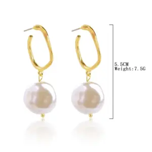 E1904-10 Flat Pearl Pendant C- Shaped