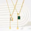 Wholesale Jewelry Fashion Geometric 304 Stainless Steel Zircon 16K Gold Plated White Gold Plated Gold Plated Inlay Stainless Steel Necklaces