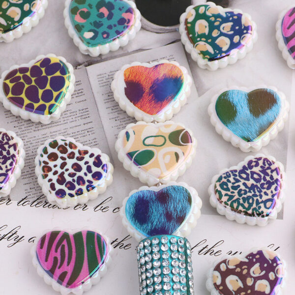 Wholesale DIY Color-Blocked Heart-Shaped Straight-Hole Beaded Phone Chain/Keychain Accessories