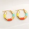 1 Pair IG Style Simple Style Round Plating 304 Stainless Steel Gold Plated Earrings