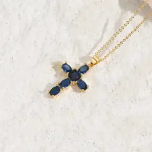 Blue Zircon Cross