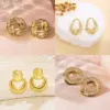 1 Pair French Style Classic Style Geometric Round Hollow Out 304 Stainless Steel Imitation Gold Electroplating Ear Studs