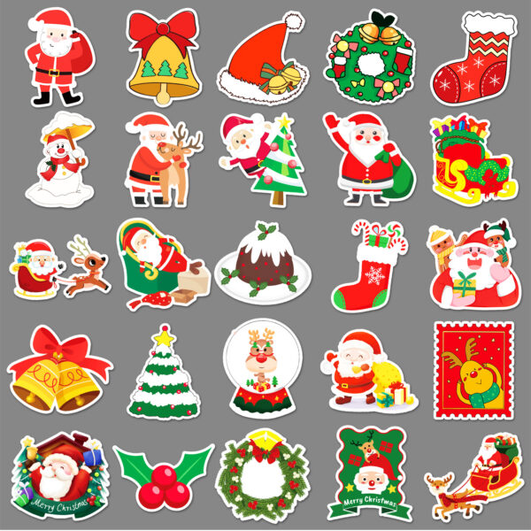 Wholesale 50pcs/pack Christmas graffiti personality cartoon holiday sticker waterproof