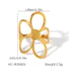 Wholesale Titanium Steel Hollow Flower Ring Women's Versatile Stainless Steel Ring Non-fading Adjustable Size Heart And Flower Pattern