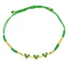 Wholesale Fashion Colorful Heart-shaped Inlay Zircon Braided Copper Bracelet