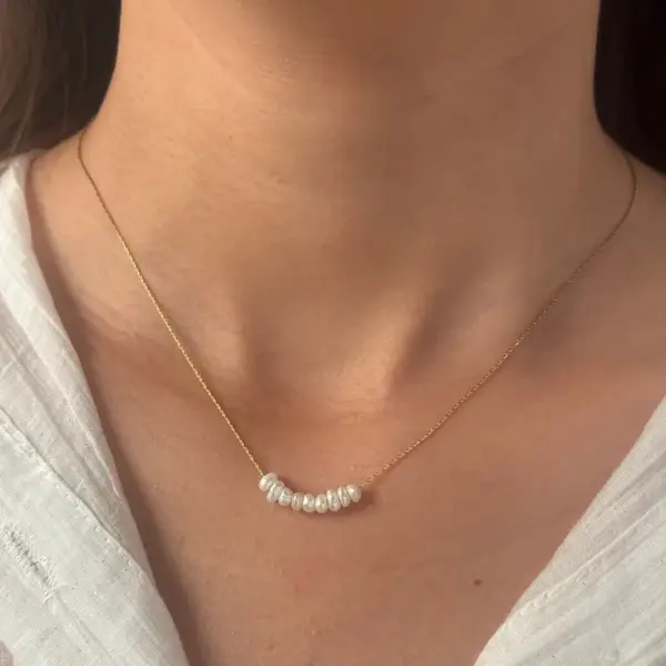 Women'S 304 Stainless Steel Vacuum Plating PVD Coated 18K Gold Plated Inlay Inlaid Heart Freshwater Pearl Shell Necklace Imitation Jewelry