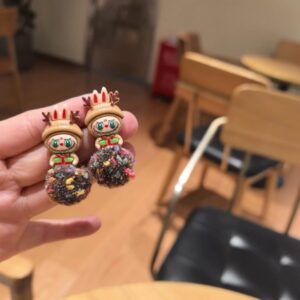 Wholesale Hairball Dopamine Blue Earrings