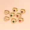 Wholesale 1 Pair Fashion Geometric Gold Plated 304 Stainless Steel Zircon Stainless Steel Earrings