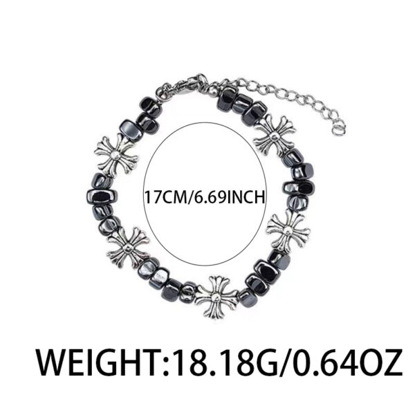 oly-073970949c6e2cfc6fddef8210271c3b Wholesale Broken Silver Cross Flower Stitching Bracelet Men's Bracelet Couple's Accessories Vintage Hip-hop Jewelry