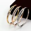 Wholesale Streetwear Rectangle Titanium Steel Inlay Artificial Diamond Bangle