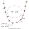 Wholesale Jewelry Elegant Basic Classic Style Irregular 304 Stainless Steel Natural Stone 18K Gold Plated PVD Coated Plating Bracelets Necklace