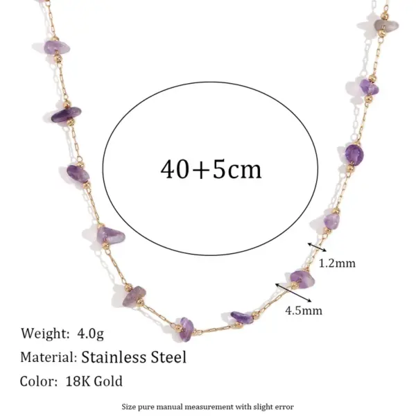 Wholesale Jewelry Elegant Basic Classic Style Irregular 304 Stainless Steel Natural Stone 18K Gold Plated PVD Coated Plating Bracelets Necklace