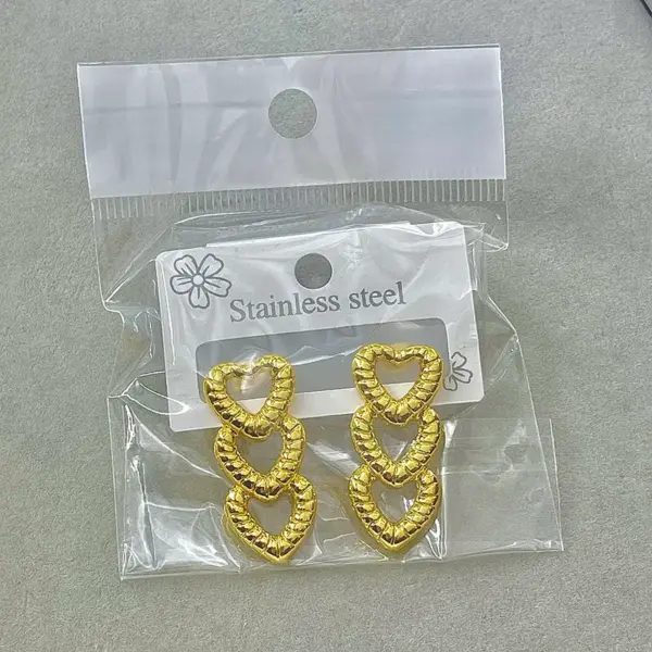 Wholesale Geometric Stud Earrings For Women In 304 Stainless Steel With Waterproof Non Tarnish Golden PVD Coated Plating And 0.03µm Thickness