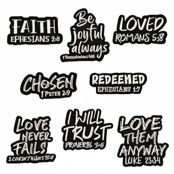 oly-07427f6a55193a811aa2321271a892da Wholesale Cross-Border Simple Black and White English Text Embroidery Cloth Patch Accessories Computer Embroidery Clothing Accessories Badge Style Ready Stock