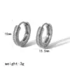 Wholesale PVD Coated Real Gold Plated 18K Gold Round 304 Stainless Steel Simple Style Waterproof Non Tarnish Earrings