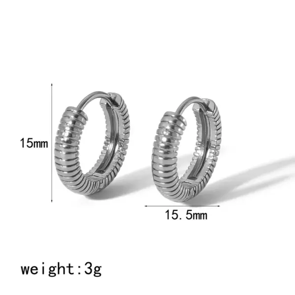Wholesale PVD Coated Real Gold Plated 18K Gold Round 304 Stainless Steel Simple Style Waterproof Non Tarnish Earrings