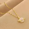 Wholesale Real Gold Plated Star Planet 304 Stainless Steel Fashion Waterproof Non Tarnish Necklace