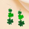 Wholesale Cross-border St. Patrick's day beer festival earrings vintage clover European and American earrings personalized earrings for women