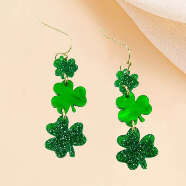 Wholesale Cross-border St. Patrick's day beer festival earrings vintage clover European and American earrings personalized earrings for women