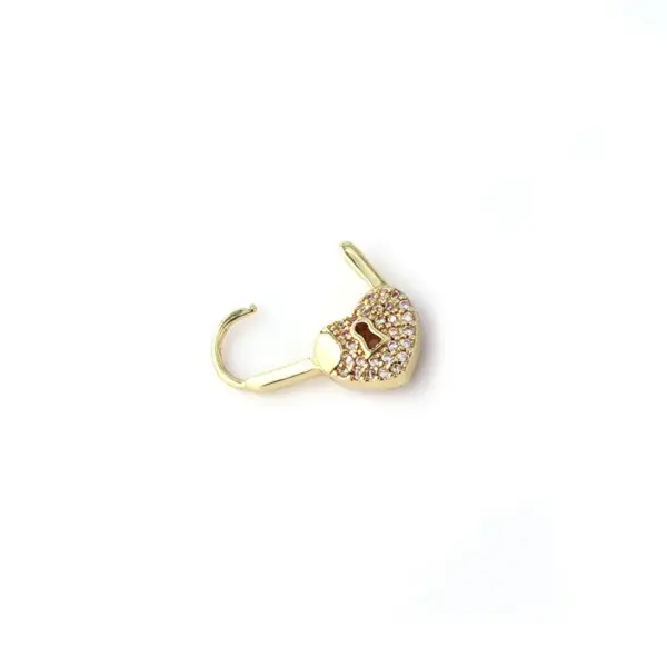 Ear Cartilage Rings & Studs Fashion Heart Copper Plating Artificial Gemstones