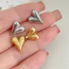 Wholesale Sweet Heart Shape Heart Metal 304 Stainless Steel No Inlaid 16K Gold Plated White Gold Plated Gold Plated Ear Studs