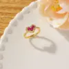 Wholesale Copper Plating Heart Shape Zircon Open Rings