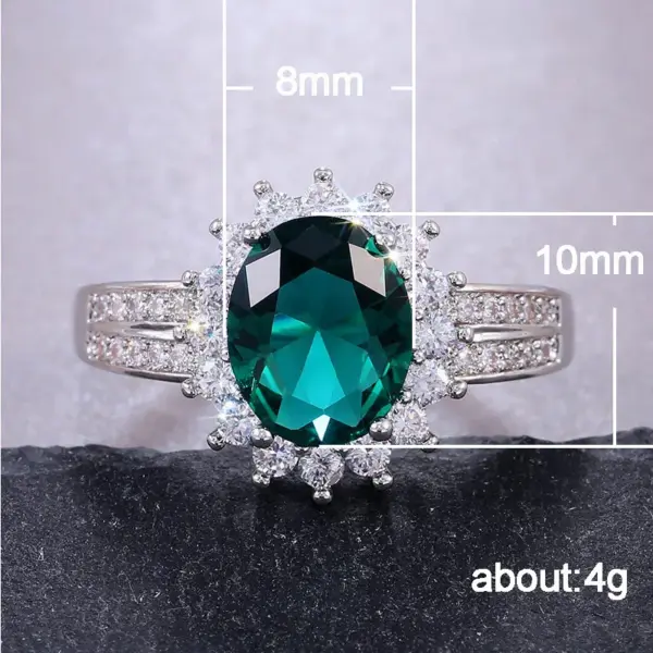 Fashion New Female Oval Zircon Copper Ring Small Jewelry
