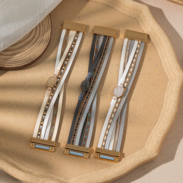 Wholesale Diamond studded magnetic buckle bracelet