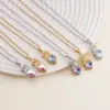 Wholesale Jewelry Vintage Style Classic Style Heart Shape Titanium Steel Copper Zircon Plating Pendant Necklace