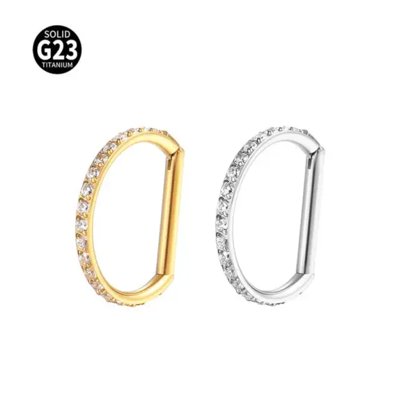 Wholesale 1 Piece Ear Cartilage Rings & Studs Hip-Hop Basic Geometric Titanium Alloy Ear Cartilage Rings & Studs