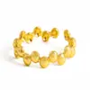 Wholesale Luxury Niche Design 18K Gold Plated Stainless Steel Shell Heart Open Ring Casual Everyday Date Selfie Festive Gold Color Women's