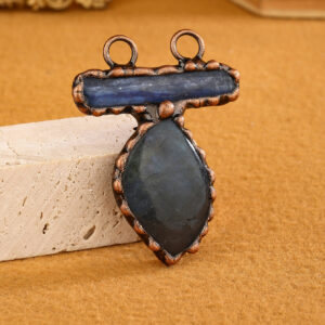 Blue crystal + labradorite